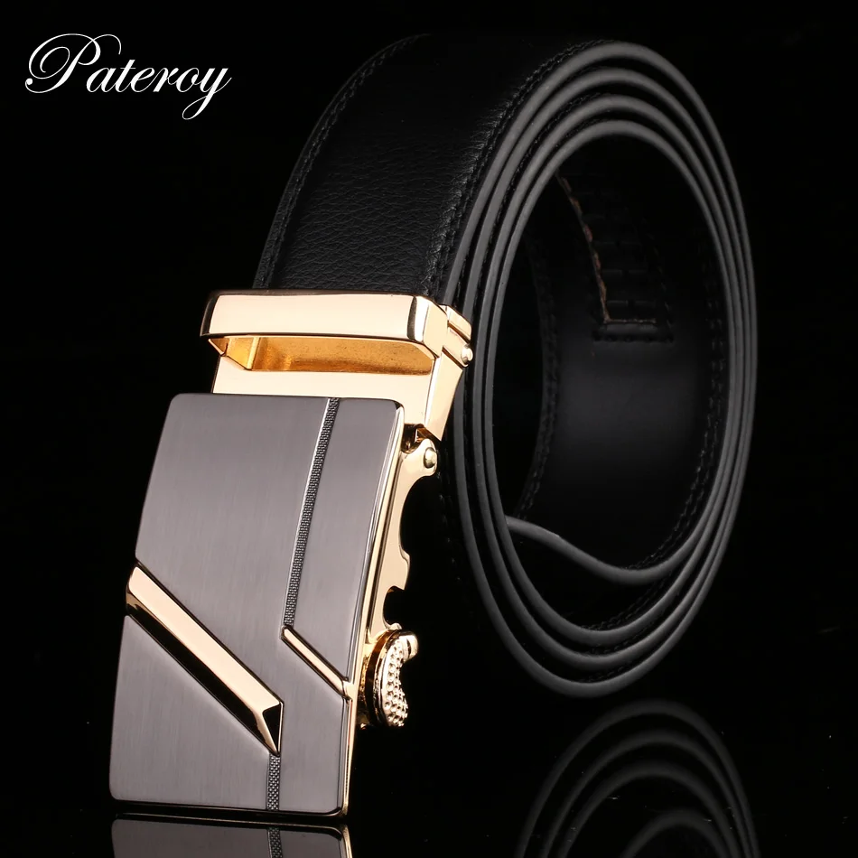 PATEROY мужской ремень, Мужские поясные ремни, натуральная кожа, Riem Cinturon Hombre Ceinture Homme, дизайнерские Cinto Masculino, высокое качество - Цвет: AT006LGA