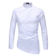 Brand New Men’s Cut Bottom Casual Shirt Social Solid Color Shirt Full Sleeve Turn Down Collar