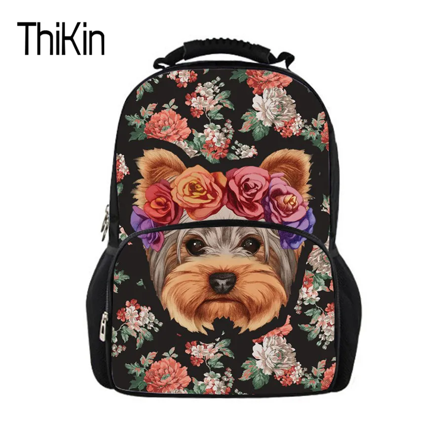 Рюкзак THIKIN Kawaii Yorkie для девочек подростков ортопедический дорожный ранец на плечо