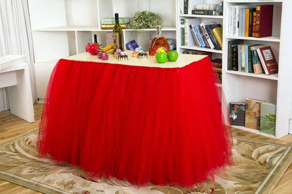 Hobbyлейн 80 см* 91,5 см Романтическая Свадебная вечеринка Тюлевая юбка-пачка для стола столовая посуда ткань для детского душа вечерние юбки для дома Декор для стола на день рождения