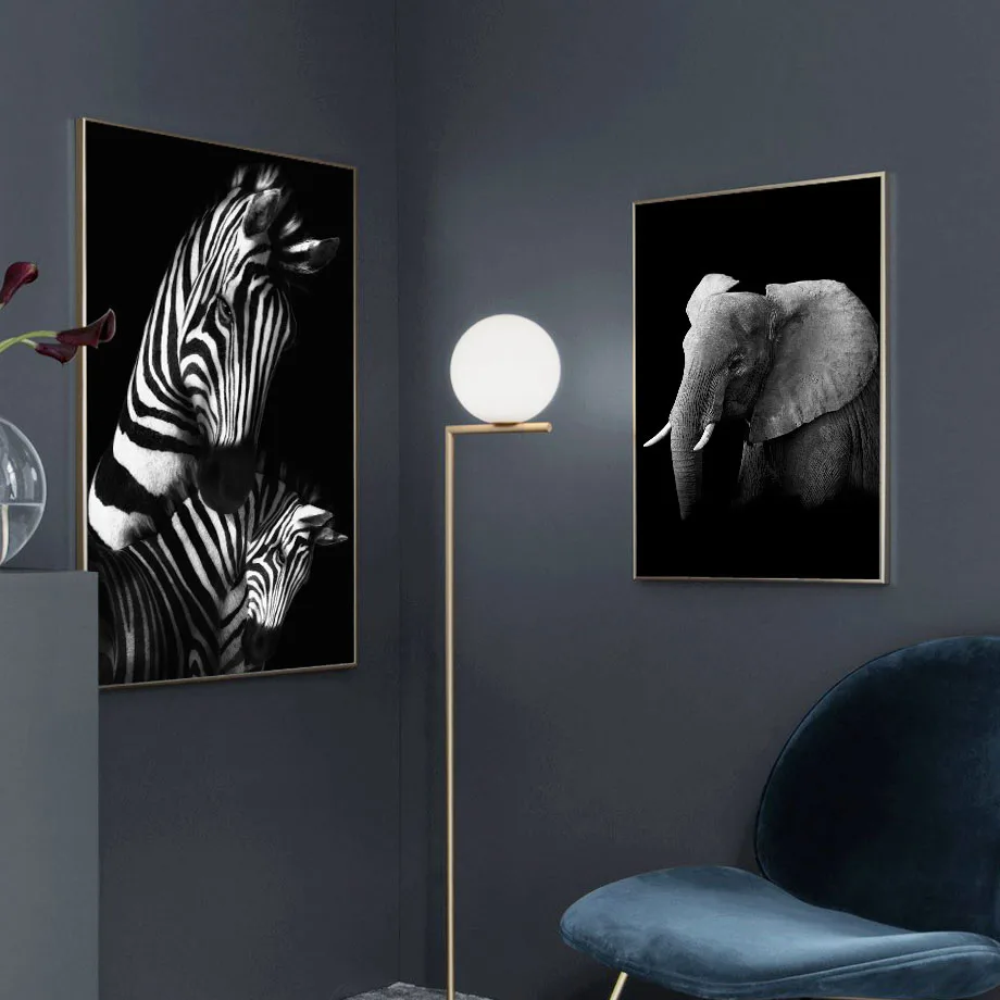 Black-White-Tiger-Lion-Wolf-Rhinoceros-Wall-Art-Canvas-Painting-Nordic-Posters-And-Prints-Wall-Pictures(2)