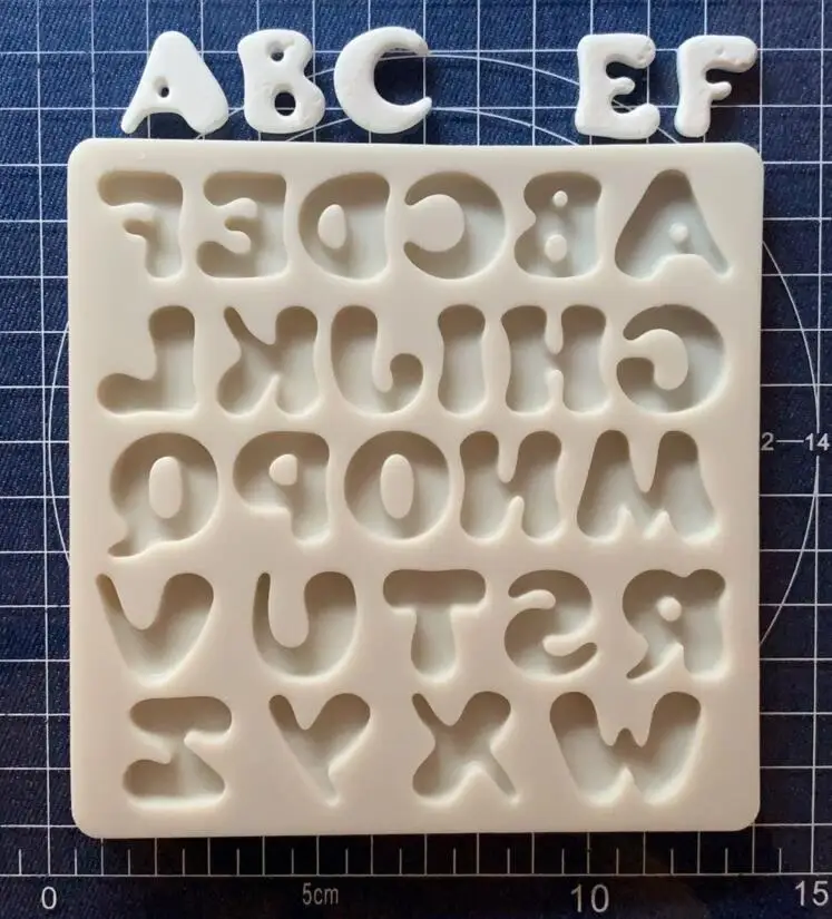 

Silicone Mold Groovy Uppercase alphabet silicone mold mould sugar craft fondant cake decorating animal mould baking tool