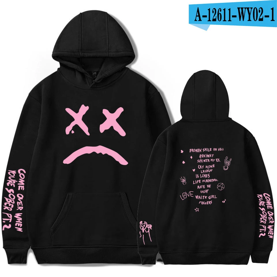 black Дропшиппинг Lil Peep толстовки Hell Boy Lil. peep для мужчин wo для мужчин пуловер с капюшоном для мужчин и женщин Sudaderas Cry детские толстовки с капюшоном - Цвет: black
