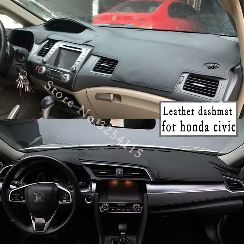 Кожаный коврик для приборной панели Honda Civic Sedan 2006-2018 чехол под заказ 2011 2012 2015 2016 2107
