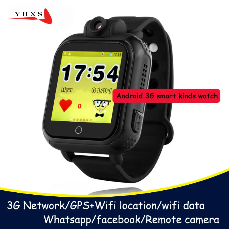 

Smart 3G WCDMA Remote Camera GPS WIFI Location Tracker SOS Monitor Children Student Elder Kids Whatsapp Android Watch Wristwatch