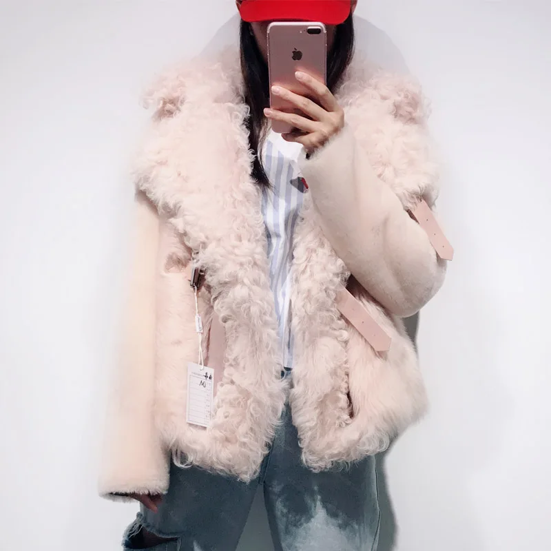 

suede leather jacket women real lamb skin jacket shearling jacket