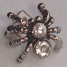 Мужские ювелирные изделия крутые мужские/Мальчик Паук прозрачный cz 316L нержавеющая сталь серьги-гвоздики панк