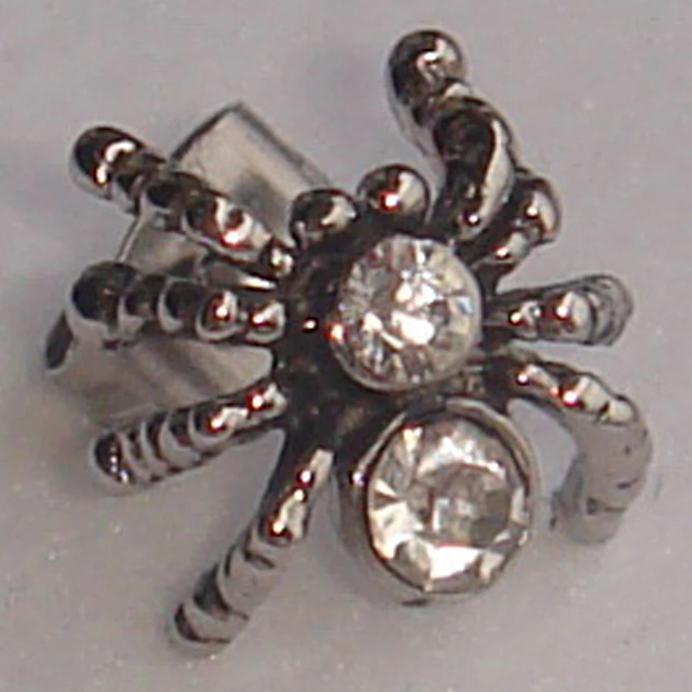 

men jewelry cool men/boy's spider clear cz 316L stainless steel earring stud punk