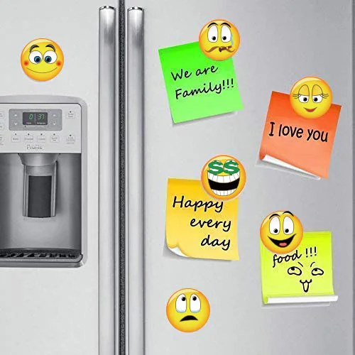 24 шт. эпоксидная смола круглые смайлы Emoji лицо холодильник магнит выражения наклейка на холодильник для детей сообщение держатель домашний