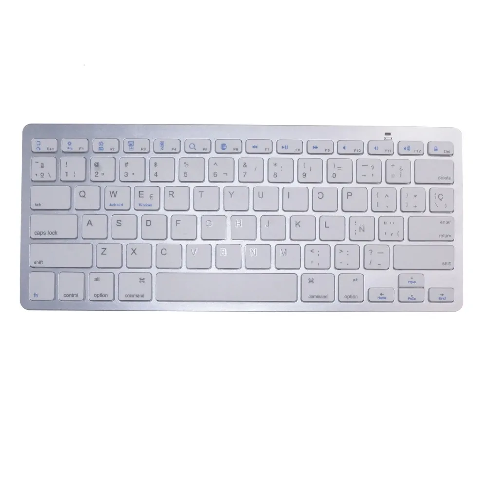 

Spanish keyboard Bluetooth Wireless Keyboard for iPad PC Notebook Laptops White