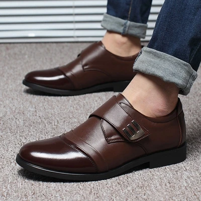 NPEZKGC/Лидер продаж; мужские туфли на плоской подошве из натуральной кожи; цвет черный, коричневый; мужские оксфорды ручной работы; zapatos hombres; модные мужские кожаные туфли - Цвет: Brown
