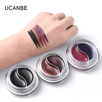 

UCANBE 2 Colors Eyeliner Gel Makeup Palette With Make Up Brush Shimmer Matte Waterproof Lasting Gel Eye Liner Cosmetics Cream