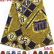 6 ярдов хлопок Африка воск печать ткань, батик Анкара ткань для Пэчворк африканская настоящая восковая печать Африканская Хлопковая ткань B2-V45