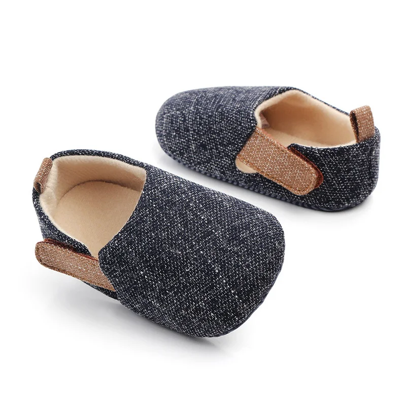Осенняя обувь для мальчика; нескользящая обувь для малышей; детская обувь с жесткой подошвой на крючках для новорожденных; детская обувь