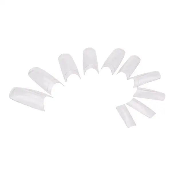 

Fashion Women 500PCS Capsule Tips Transparent French False Nail Art Flat Shape Full Cover Manicure Fake Nail Tips