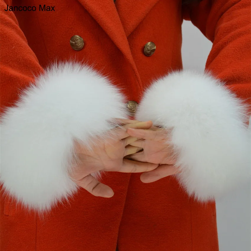 Jancoco Max* женские манжеты с натуральным лисьим мехом на запястье, теплые модные зимние меховые манжеты высокого качества S1492