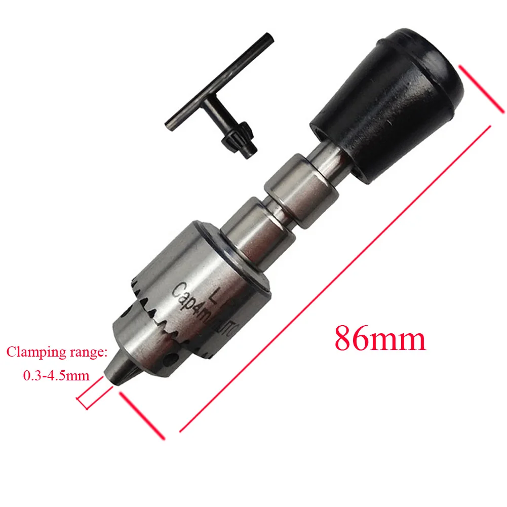 Mini Electric Drill Grinding Folder Chuck Semi-Automatic Hand Craft Jewelry Burs DIY Drilling Clamping 0.3-4mm With Key Wrench