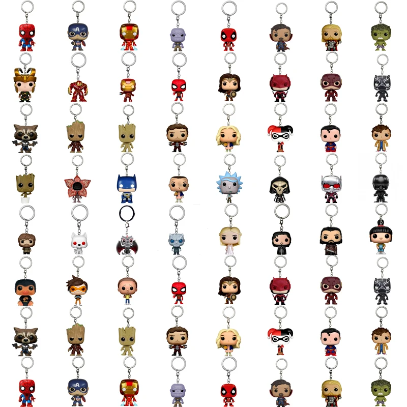 

New FUNKOPOP Pocket Toy Keychain Marvel Iron Man Game of Thrones Daenerys Harry Potter Collectible Key Ring Model Gifts