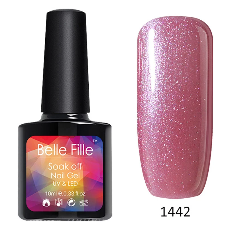 BELLE FILLE Bling УФ Гель лак 10 мл Soak Off Gel Nail Polish гель ногтей Полупостоянный 1461|Гель для