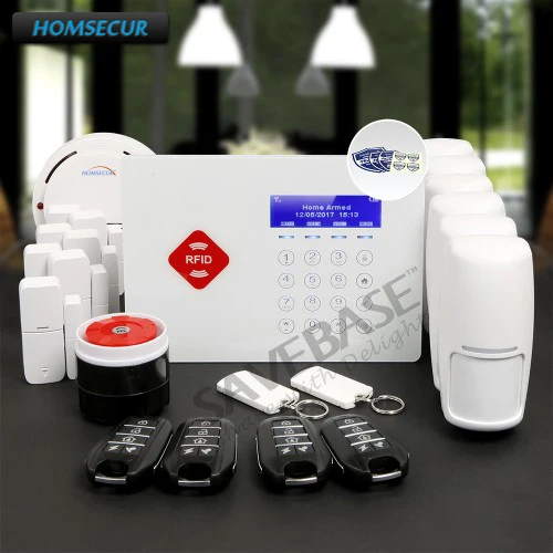 

HOMSECUR App Controlled Wireless GSM LCD RFID Burglar Alarm System Shipping from Russia+SOS Function with Two-way Talking