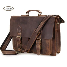 Augus Мужская мода из натуральной коровьей кожи коричневые деловые портфели сумка на плечо сумка для ноутбука 7105B-1