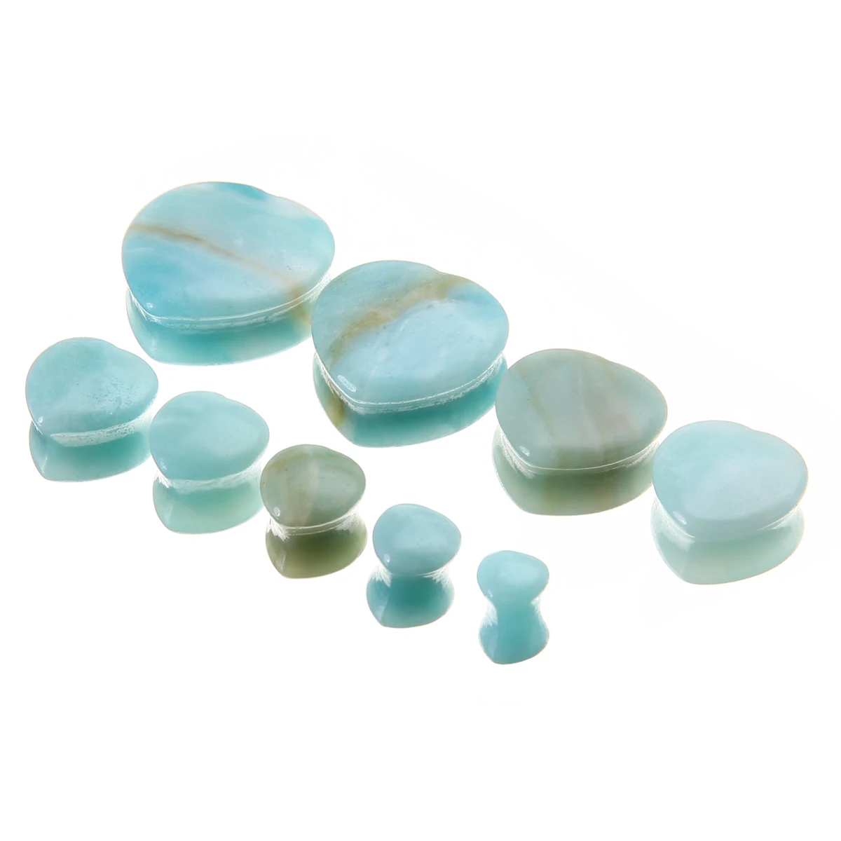 1 Pair Shellhard Heart Shaped Stone Ear Plug Fashion Flesh Tunnel Ear Expander Stretcher For Women Femme Jewelry