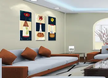 

Free shipping 3PCS Abstract Flowers Oil Printed Painting Oil Painting On Canvas Art Wall Pictures Home Decorative Living Rooms