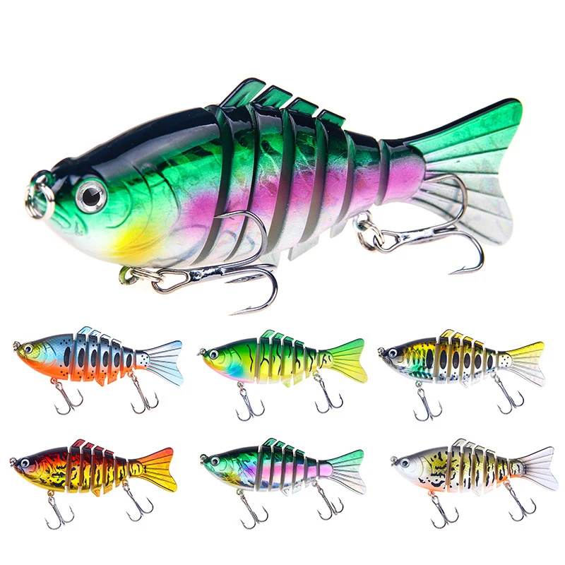 

2019 Colorful multi Jointed Fishing Lure 15.6g/10cm Plastic 7 Section Sinking Hard Bait Isca Artificial Swimbait Wobblers Tackle
