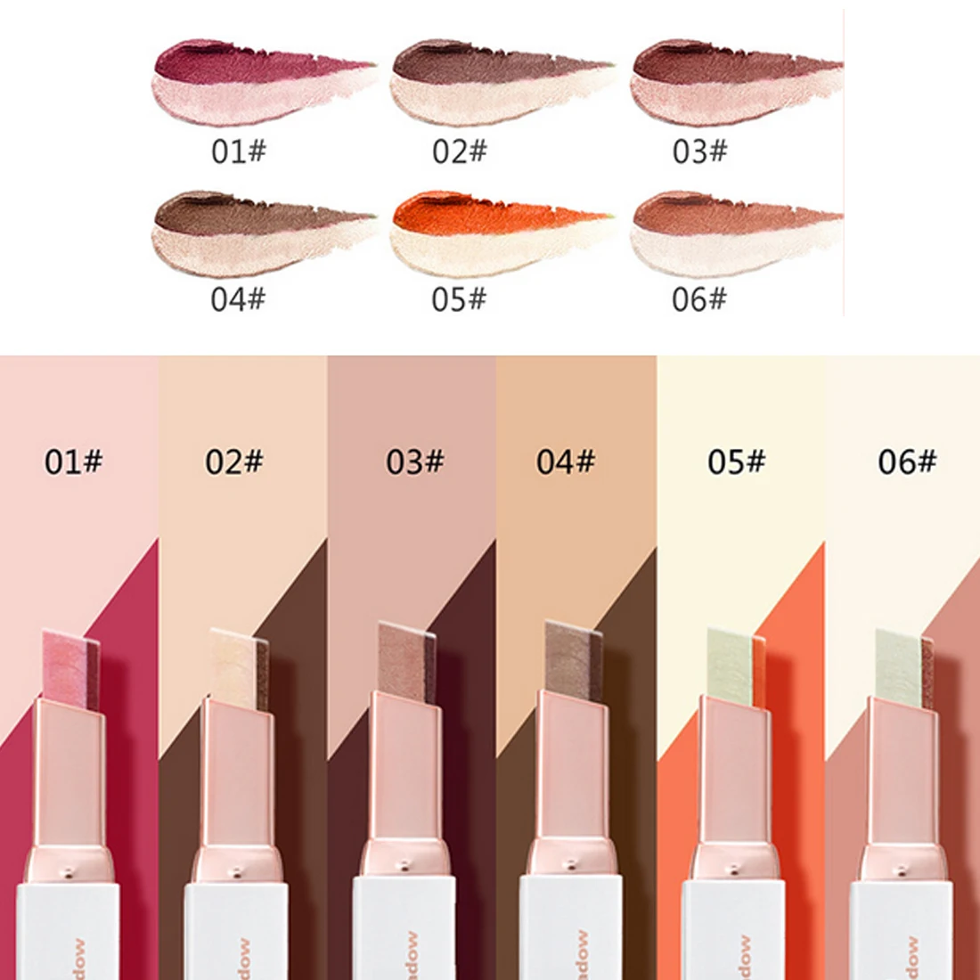 

Pearlescent Eyeshadow Contrast Color Two-tone Velvet Gradient Eye Shadow Stick Eyes Brightening Brightening Eye Shadow Pen