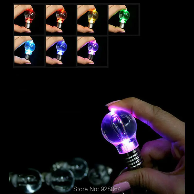 1/10/100pcs luminous toys/colorful light bulb key ring Colorful flash