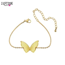 ICFTZWE золотой цвет браслет с бабочкой из нержавеющей стали бразильские Pulseras Mujer аксессуары для рук для женщин подарок для невесты BFF