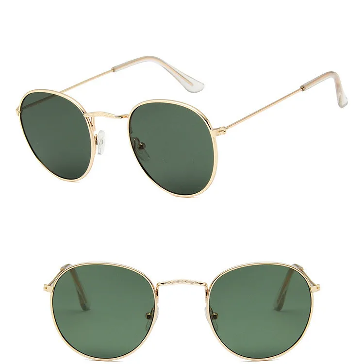 LeonLion, Новое поступление, круглые солнцезащитные очки для женщин, Классические винтажные очки, уличные очки, зеркальные, UV400, Gafas De Sol Mujer - Цвет линз: GoldDeepGreen