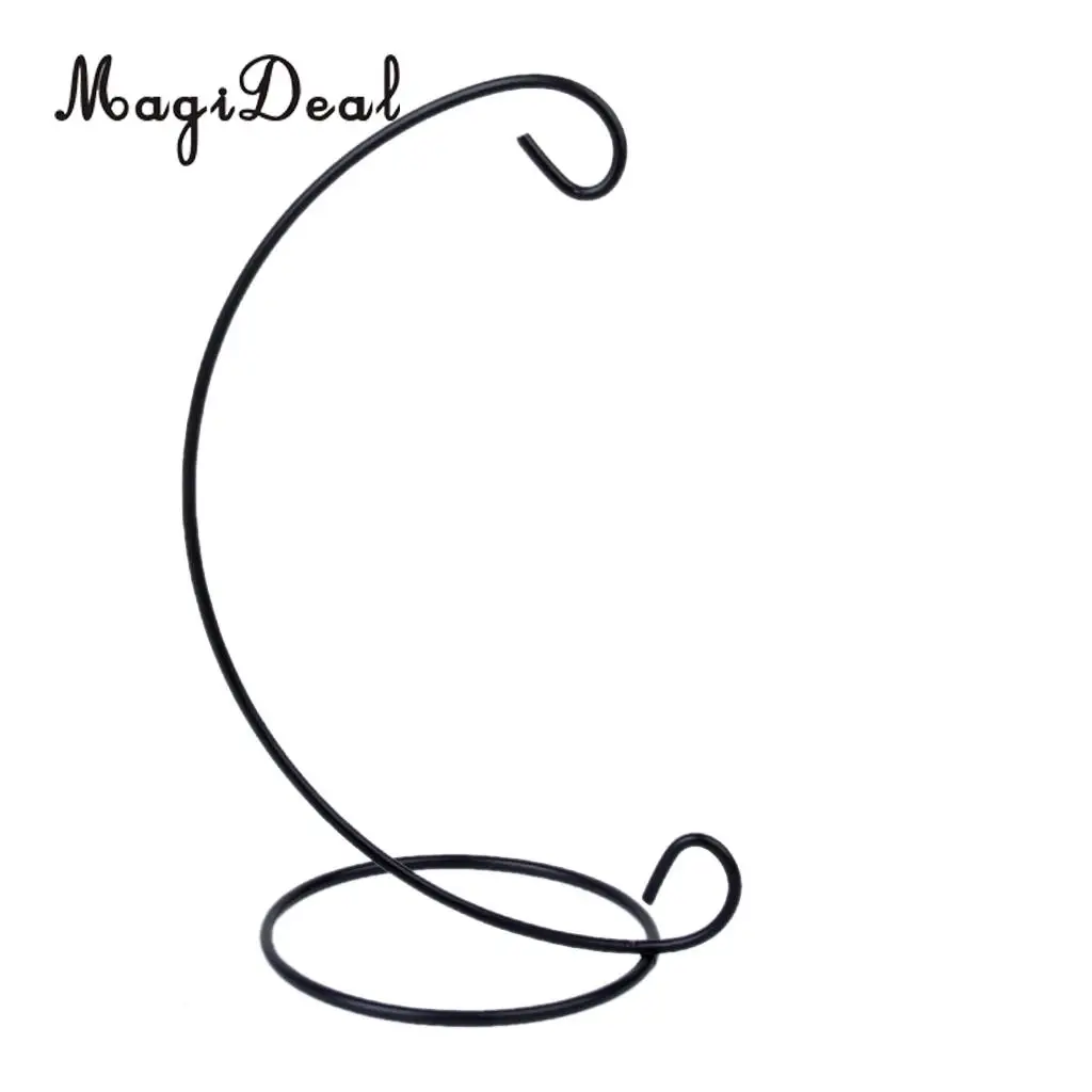 MagiDeal 9inches Black Iron Hanging Plant Stand Holder for Landscaping Garden Decor Embellishment