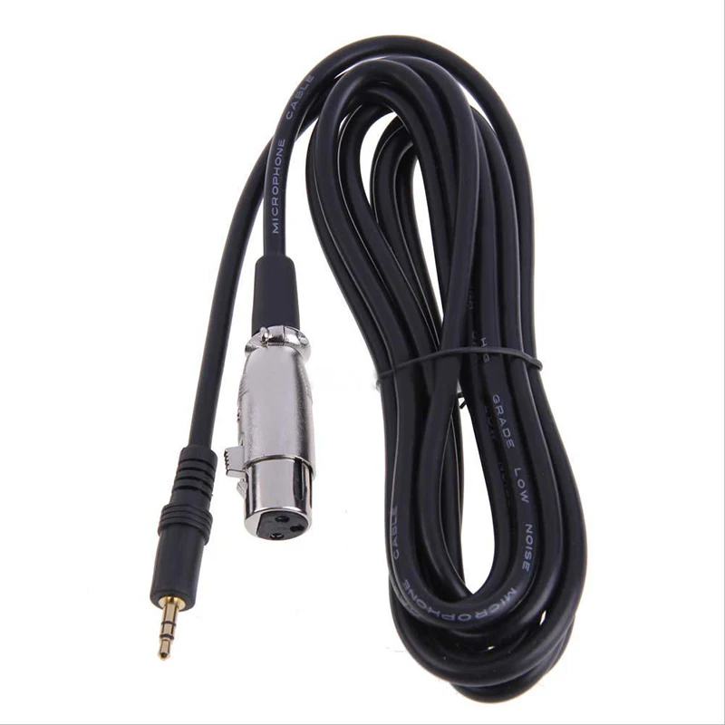 3 Pin XLR Female Plug to 1/8inch 3.5mm Jack Stereo Audio Adapter Microphone Extension Cable Cord