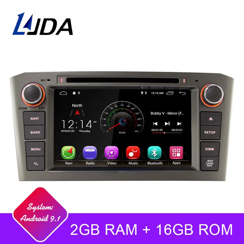 LJDA 2 الدين الروبوت 9.1 سيارة مشغل ديفيدي لتويوتا أفينسيس T25 2003-2008 واي فاي راديو GPS 2 GB RAM 16G ROM رباعية النوى الوسائط المتعددة USB