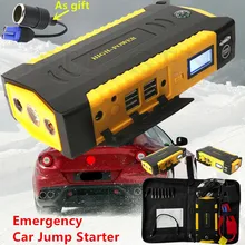 Супер Мощность автомобиль скачок стартер 16000 мАч Портативный стартер Мощность банк 12V 600A пусковое устройство автомобиля Зарядное устройство для автомобиля Батарея усилитель