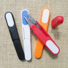 1 шт. u-образные ножницы для вышивки крестом DIY переносная крышка безопасная пластиковая ручка ножницы для пряжи вышивка портные швейные принадлежности