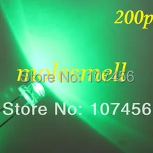 200 шт./лот! 5 мм соломенная шляпа зеленый светодиод(3000MCD) 5 мм светло-светодиод 5 ММ Strawhat зеленый светодиод Большой/широкоугольный LED