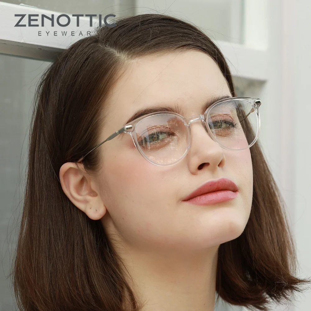 

ZENOTTIC Retro Round Glasses Women Eyeglasses Frame Optical Myopia Spectacles Vintage Acetate Frames Prescritpion Glasses BT4306