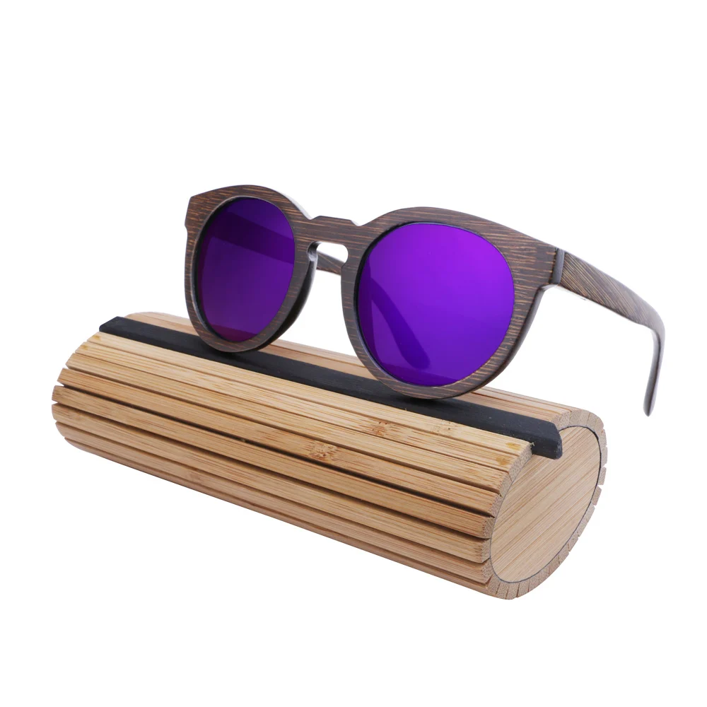 BerWer новые круглые бамбуковые солнцезащитные очки Брендовые Солнцезащитные очки женские Ретро Дизайнерские деревянные солнцезащитные очки Мужские/Женские
