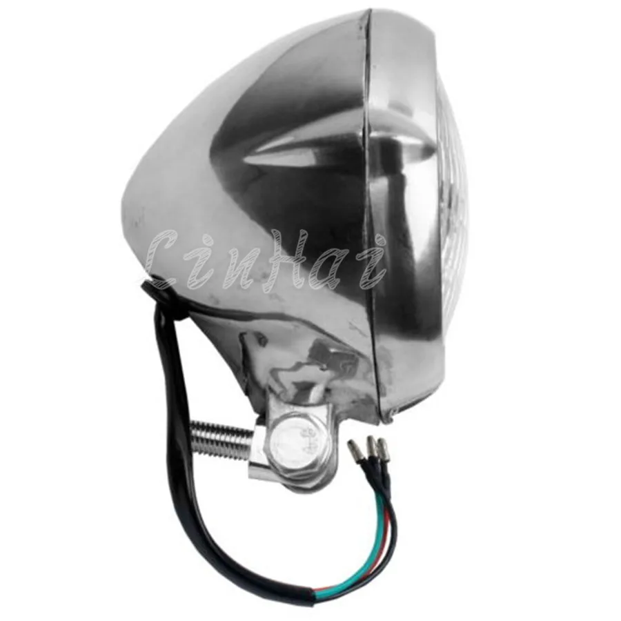 МОТОЦИКЛ хром Прохладный польский Винтаж Бейтс стиль H4 головной светильник для Harley Bobber Chopper Softail Springer