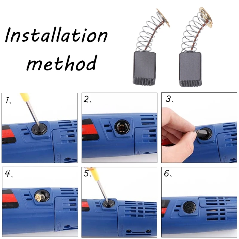 2Pcs Electric Drill Carbon Brush Spare Part For BOSCH MAKITA Electric LiShao Tool 2Pcs Electric Drill Carbon Brush Spare Part For BOSCH MAKITA Electric LiShao Tool