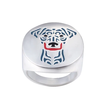 

Wholesale German Pinscher ring with color selection enamel lovers and owners-unisex free ship -10Pcs/Lot