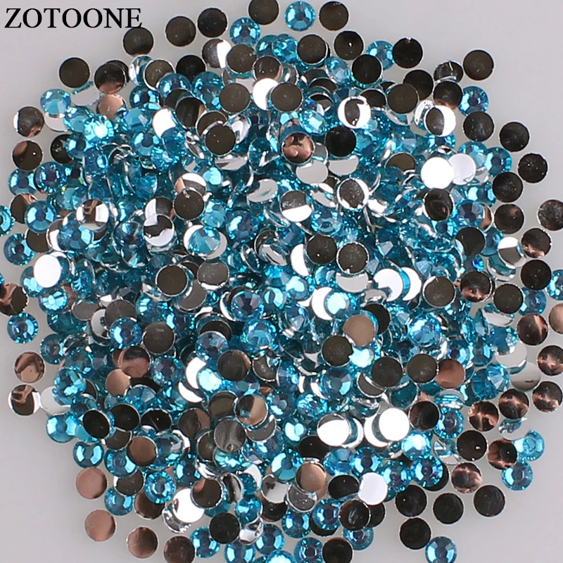 

ZOTOONE Glue On Lake Blue Nails Rhinestones Stones And Crystals Applique Flatback Resin Non Hotfix Rhinestones DIY Mobile Phone