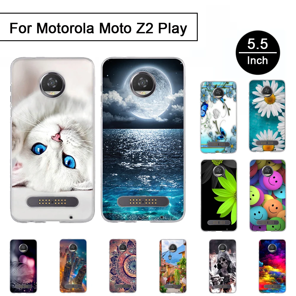 Чехол для Moto Z2 Play силиконовый мягкий чехол из ТПУ Motorola защитный телефона чехлы Z 2