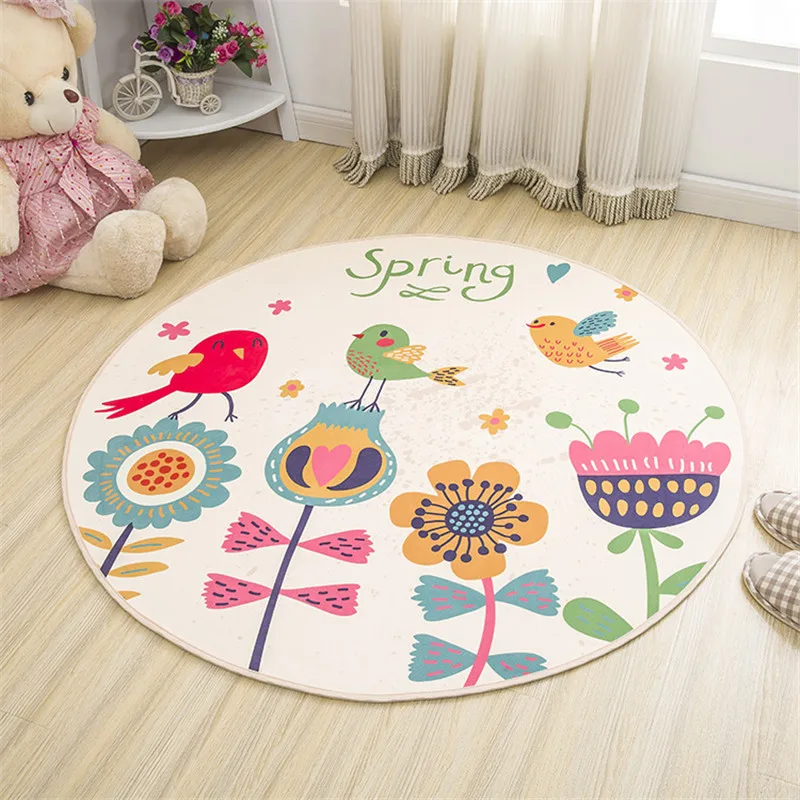 

80CM Cartoon Round Carpet High Quality Baby Crawling Mat Children's Bedroom Carpet Eco-Friendly Rug Computer Chair Mat