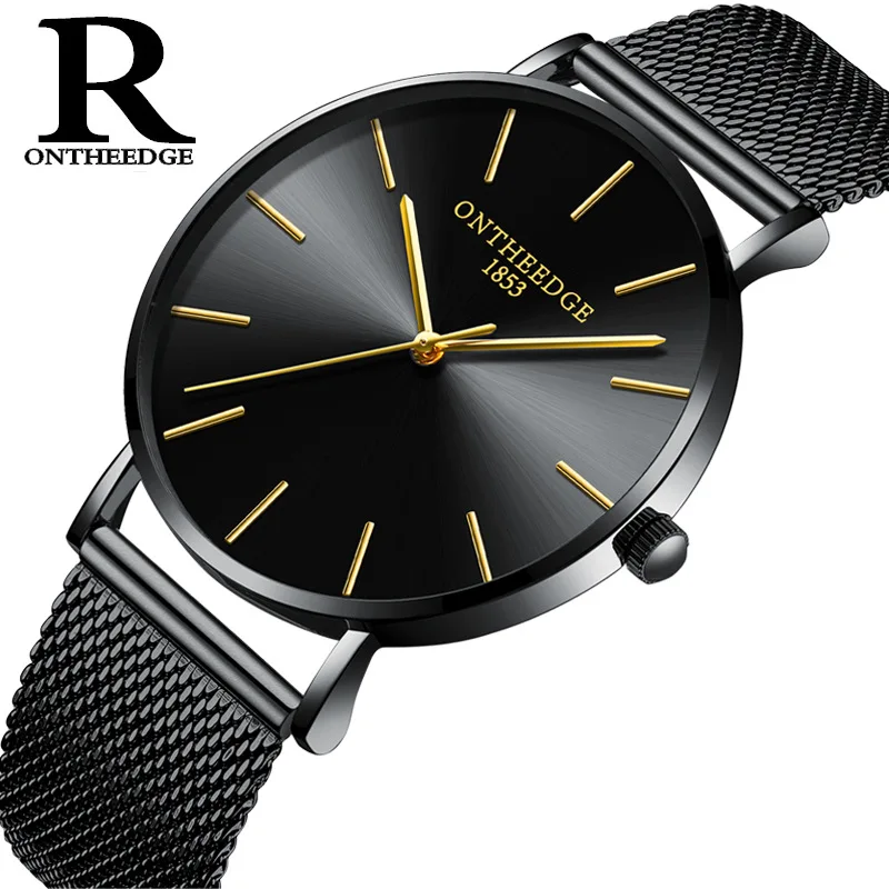 

Fashion Couple Wristwatches Stainless Steel Mesh Belt Quartz Wrist Watch 30m Waterproof Men's Women's Ultra-thin Watches Gift