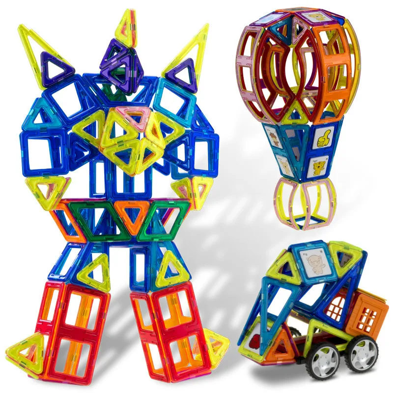 

Big 150pcs Size Constructions Magnetic Blocks 3d Diy Toy With Animal & Car-styling Educational Game Toys For Children