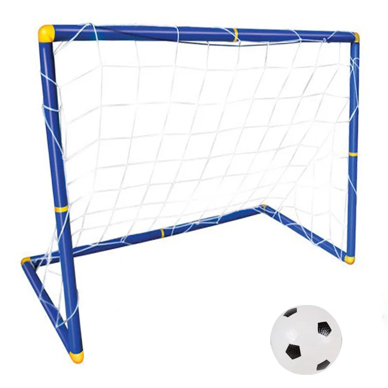 Hot 90*60*47cm Plastic Folding Football Soccer Goal Post Net Set Kids