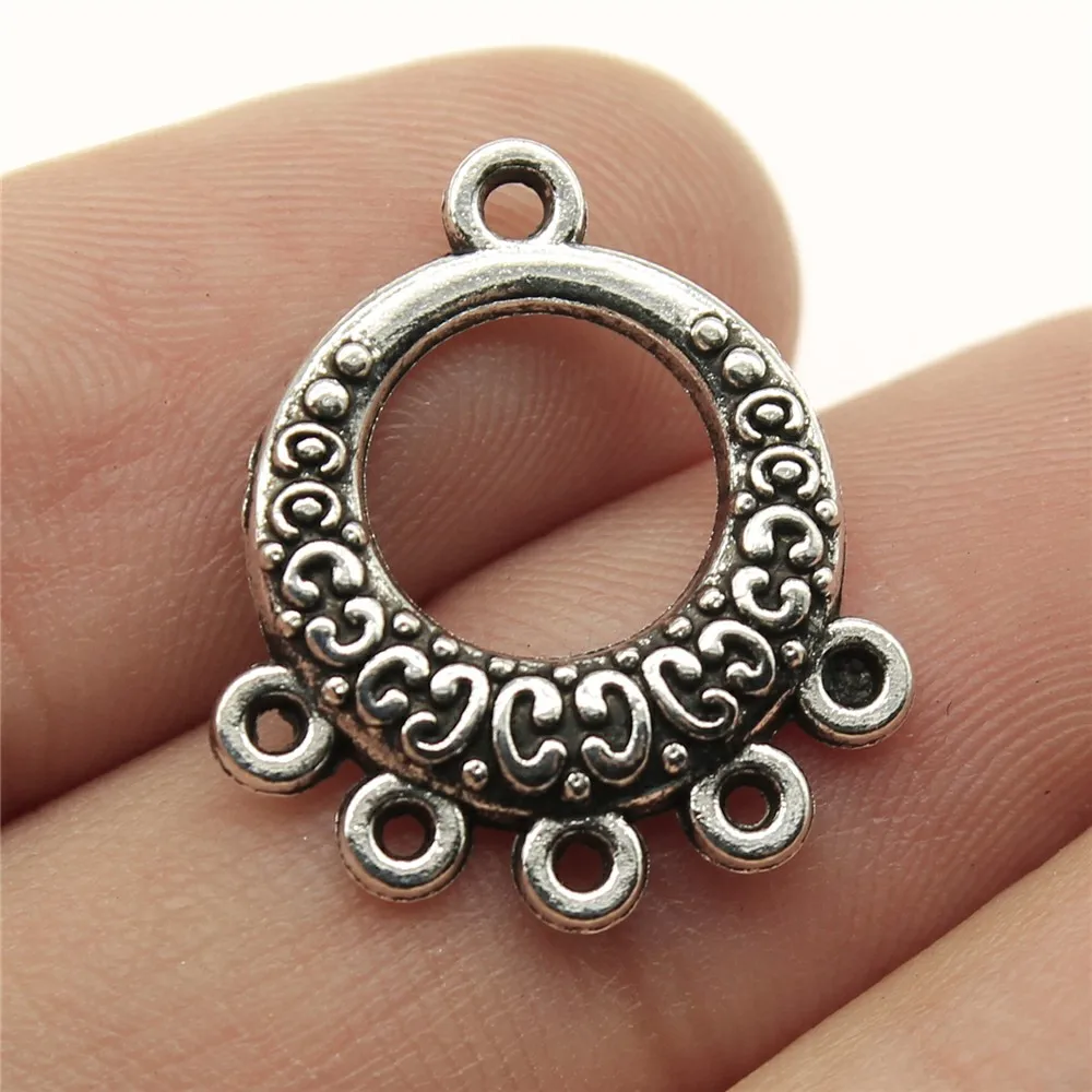 WYSIWYG 12pcs 21x19mm Earring Jewelry Findings Antique Silver Earring